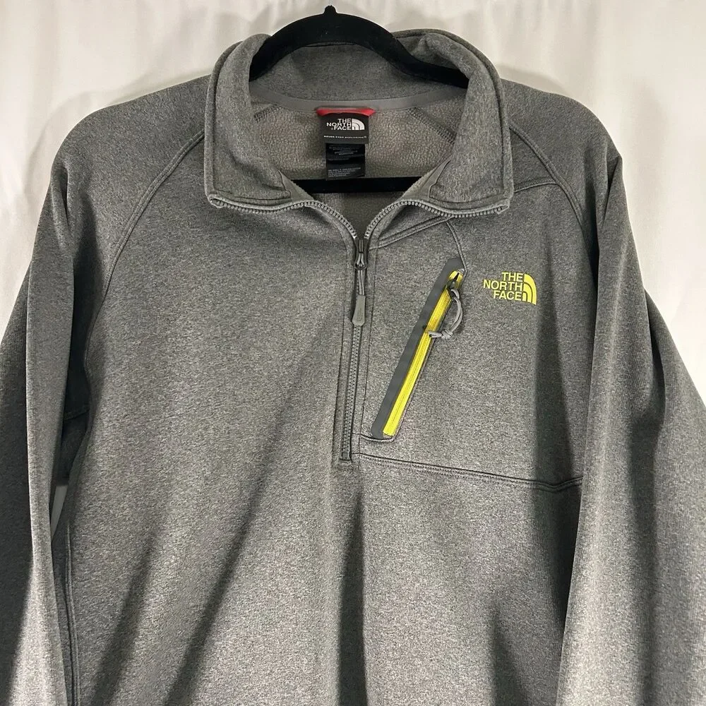 The North Face Jacket Men's Large Grey 1/4 Zip Pockets Turtleneck Pullover